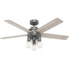 image:imageHunter Fan Company 51842 52 inch Hardwick Matte Silver Ceiling Fan with LED Light Kit and Handheld RemoteMatte Silver finish