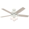 image:imageHunter Fan Company 53337 52 inch Donegan Fresh White Ceiling Fan with LED Light Kit and Pull Chain