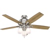 image:imageHunter Fan Company 53338 52 inch Donegan Brushed Nickel Ceiling Fan with LED Light Kit and Pull Chain