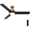 image:imageHunter Fan Outdoor or Indoor Ceiling Fan 52 in Gold Ceiling Fan with Light and Remote for Patios Living Room Bedroom Porch Garage 3 Blades Renewed