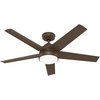 image:imageHunter Fan Outdoor or Indoor Ceiling Fan 52 in Matte Bronze Ceiling Fan with Light for Patios Living Room Bedroom Porch Garage 5 Blades Renewed