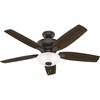 image:imageHunter Kenbridge Indoor Ceiling Fan Pull Chain 52 inch Noble Bronze  with LED Light Standard Mount 5 Blades For Bedroom Living Room Kitchen 53376