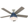image:imageHunter Mill Valley Outdoor or Indoor Ceiling Fan 52 inch Matte BlackIndigo Blue