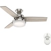 image:imageHunter Sentinel Indoor Ceiling Fan 3 Blades 52 inch Brushed Slate  with LED Light and Remote Control Standard Mount For Bedroom Living Room Kitchen 59211Brushed Nickel