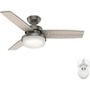 image:imageHunter Sentinel Indoor Ceiling Fan 3 Blades 52 inch Brushed Slate  with LED Light and Remote Control Standard Mount For Bedroom Living Room Kitchen 59211Brushed Slate