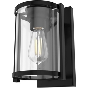 image:imageHunter  Astwood 1Light Matte Black Small Sconce Light Dimmable Caged Style for Bedrooms Kitchens Foyers Bathrooms  19125