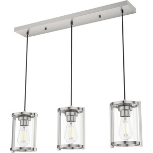 image:imageHunter  Astwood 3light Polished Nickel Large Cluster Light Dimmable Caged Style Linear Shaped for Bedrooms Kitchens Dining Living Rooms  19953