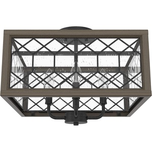 image:imageHunter  Chevron 4light Rustic Iron Large Flush Mount Light Dimmable Casual Style Rectangle Shaped for Bedrooms Kitchens Dining Living Rooms  19377Rustic Iron