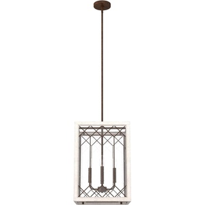 image:imageHunter  Chevron 4light Textured Rust Medium Size Pendant Light Dimmable Rectangle Shaped for Bedrooms Kitchens Dining Living Rooms  19372