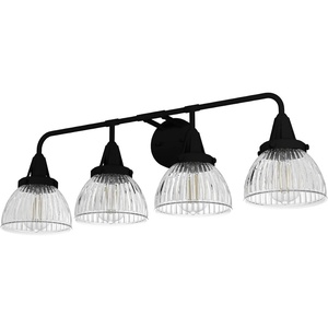 image:imageHunter  Cypress Grove 4light Natural Black Iron Medium Size Vanity Light Dimmable Transitional Style for Bedrooms Kitchens Foyers Bathrooms  19259