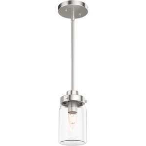 image:imageHunter  Devon Park 1light Onyx Bengal Mini Pendant Light Dimmable Rustic Style Cylinder Shaped for Bedrooms Kitchens Dining Living Rooms  19008Brushed Nickel Finish