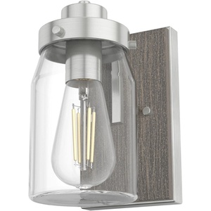 image:imageHunter  Devon Park 1light Onyx Bengal Small Sconce Light Dimmable Rustic Style for Bedrooms Kitchens Foyers Bathrooms  48017Brushed Nickel