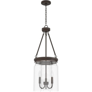 image:imageHunter  Devon Park 3Light Brushed Nickel Medium Size Pendant Light Dimmable Rustic Style Cylinder Shaped for Bedrooms Kitchens Dining Living Rooms  19154Onyx Bengal