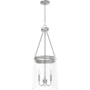 image:imageHunter  Devon Park 3Light Brushed Nickel Medium Size Pendant Light Dimmable Rustic Style Cylinder Shaped for Bedrooms Kitchens Dining Living Rooms  19154Brushed Nickel