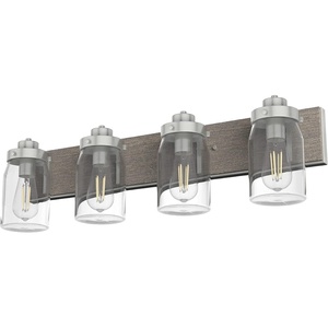 image:imageHunter  Devon Park 4light Brushed Nickel Medium Size Vanity Light Dimmable Rustic Style for Bedrooms Kitchens Foyers Bathrooms  48022