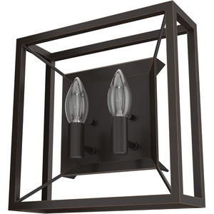 image:imageHunter  Doherty 2light Onyx Bengal Medium Size Sconce Light Dimmable Casual Style Square Shaped for Bedrooms Kitchens Foyers Bathrooms  19403