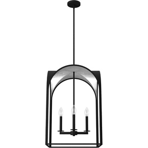 image:imageHunter  Dukestown 4light Natural Black Iron Medium Size Pendant Light Dimmable Formal Style Lantern Shaped for Bedrooms Kitchens Dining Living Rooms  19734