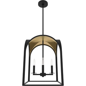 image:imageHunter  Dukestown 4light Natural Black Iron Medium Size Pendant Light Dimmable Formal Style Lantern Shaped for Bedrooms Kitchens Dining Living Rooms  19082
