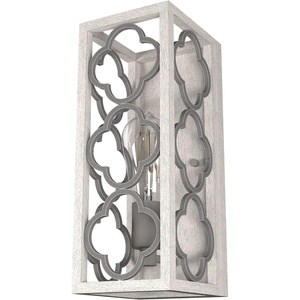 image:imageHunter  Gablecrest 1Light Distressed White Small Sconce Light Dimmable Transitional Style for Bedrooms Kitchens Foyers Bathrooms  19376