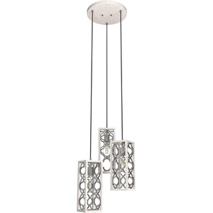 image:imageHunter  Gablecrest 3Light Distressed White Medium Size Cluster Light Dimmable Transitional Style Round Shaped for Bedrooms Kitchens Dining Living Rooms  19996Distressed White