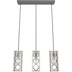 image:imageHunter  Gablecrest 3Light Distressed White Transitional Style Dimmable Large Cluster Light for Bedrooms Kitchens Dining Living Rooms  19949