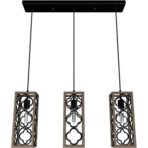 image:imageHunter  Gablecrest 3light French Oak Large Cluster Light Dimmable Transitional Style Linear Shaped for Bedrooms Kitchens Dining Living Rooms  19948