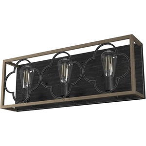 image:imageHunter  Gablecrest 3light French Oak Medium Size Vanity Light Dimmable Transitional Style for Bedrooms Kitchens Foyers Bathrooms  19396