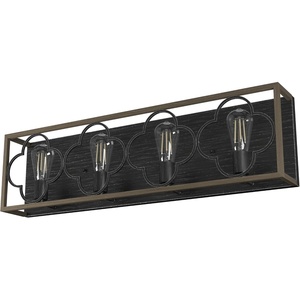 image:imageHunter  Gablecrest 4Light French Oak Medium Size Vanity Light Dimmable Transitional Style for Bedrooms Kitchens Foyers Bathrooms  19398