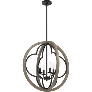 image:imageHunter  Gablecrest 4light French Oak Large Pendant Light Dimmable Transitional Style Sphere Shaped for Bedrooms Kitchens Dining Living Rooms  19097French Oak