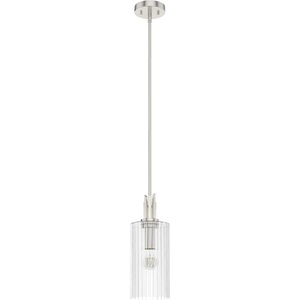 image:imageHunter  Gatz 1Light Brushed Nickel Mini Pendant Light Dimmable Modern Style Cylinder Shaped for Bedrooms Kitchens Dining Living Rooms  19792