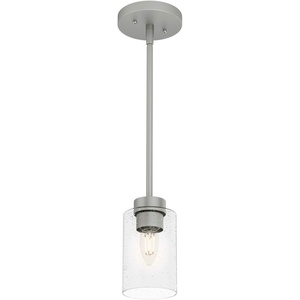 image:imageHunter  Hartland 1light Noble Bronze Mini Pendant Light Dimmable Casual Style Cylinder Shaped for Bedrooms Kitchens Dining Living Rooms  19013Matte Silver