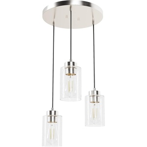 image:imageHunter  Hartland 3light Alturas Gold Small Cluster Light Dimmable Transitional Style Round Shaped for Bedrooms Kitchens Dining Living Rooms  13063Brushed Nickel