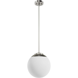 image:imageHunter  Hepburn 1Light Brushed Nickel Medium Size Pendant Light Dimmable Mid Century Modern Style Globe Shaped for Bedrooms Kitchens Dining Living Rooms  19848Brushed Nickel