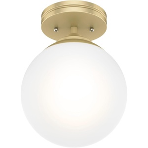 image:imageHunter  Hepburn 1Light Matte White Small Flush Mount Light Dimmable Modern Style Globe Shaped for Bedrooms Kitchens Foyers Bathrooms  19021Painted Modern Brass finish