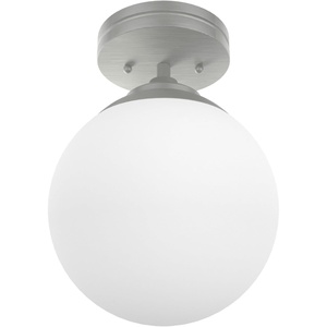 image:imageHunter  Hepburn 1light Brushed Nickel Small Flush Mount Light Dimmable Modern Style Globe Shaped for Bedrooms Kitchens Foyers Bathrooms  19170