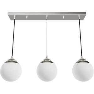 image:imageHunter  Hepburn 3Light Matte Black Medium Size Cluster Light Dimmable Mid Century Modern Style Round Shaped for Bedrooms Kitchens Dining Living Rooms  19757Brushed Nickel