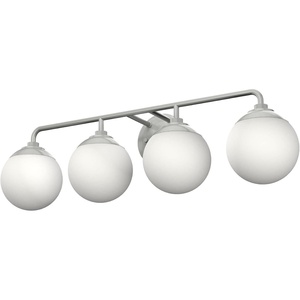 image:imageHunter  Hepburn 4Light Brushed Nickel Medium Size Vanity Light Dimmable Modern Style for Bedrooms Kitchens Foyers Bathrooms  19180Brushed Nickel