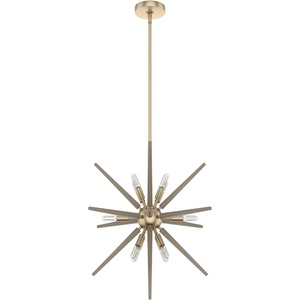 image:imageHunter  Jupiter Star 12light Alturas Gold Large Pendant Light Dimmable Mid Century Modern Style Sputnik Shaped for Bedrooms Kitchens Dining Living Rooms  19341