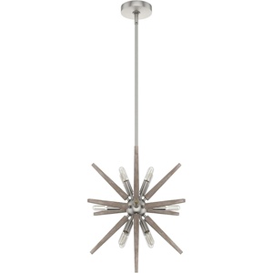 image:imageHunter  Jupiter Star 12light Alturas Gold Medium Size Pendant Light Dimmable Mid Century Modern Style Sputnik Shaped for Bedrooms Kitchens Dining Living Rooms  19339Brushed Nickel