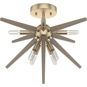 image:imageHunter  Jupiter Star 8light Brushed Nickel Extra Large Flush Mount Light Dimmable Mid Century Modern Style Sputnik Shaped for Bedrooms Kitchens Dining Living Rooms  19348Alturas Gold