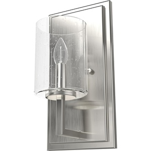 image:imageHunter  Kerrison 1light Natural Black Iron Small Sconce Light Dimmable Modern Style for Bedrooms Kitchens Foyers Bathrooms  19544Brushed Nickel