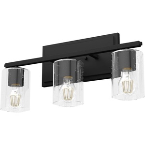 image:imageHunter  Kerrison 3Light Natural Black Iron Dimmable Medium Size Vanity Light for Bedrooms Kitchens Foyers Bathrooms  48030