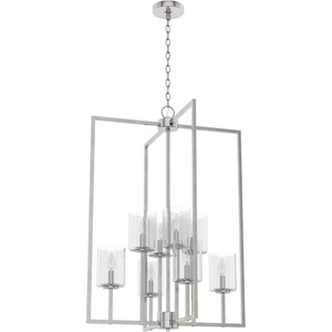 image:imageHunter  Kerrison 8light Brushed Nickel Large Pendant Light Dimmable Rectangle Shaped for Bedrooms Kitchens Dining Living Rooms  19543