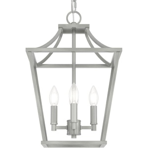 image:imageHunter  Laurel Ridge 4Light Brushed Nickel Medium Size Pendant Light Dimmable Formal Style Lantern Shaped for Bedrooms Kitchens Dining Living Rooms  19067