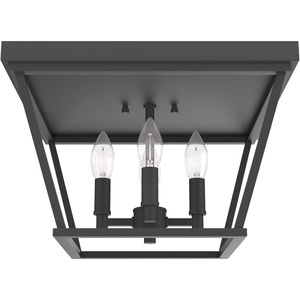 image:imageHunter  Laurel Ridge 4light Alturas Gold Large Flush Mount Light Dimmable Formal Style Square Shaped for Bedrooms Kitchens Foyers Bathrooms  19075Natural Iron