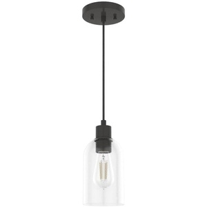 image:imageHunter  Lochemeade 1Light Brushed Nickel Mini Pendant Light Dimmable Modern Style Cylinder Shaped for Bedrooms Kitchens Dining Living Rooms  19200Noble Bronze