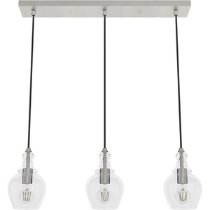 image:imageHunter  Maple Park 3light Brushed Nickel Large Cluster Light Dimmable Casual Style Linear Shaped for Bedrooms Kitchens Dining Living Rooms  19901
