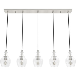image:imageHunter  Maple Park 5light Brushed Nickel Extra Large Cluster Light Dimmable Casual Style Linear Shaped for Bedrooms Kitchens Dining Living Rooms  19994