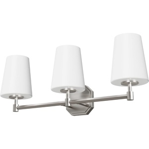 image:imageHunter  Nolita 3Light Brushed Nickel Medium Size Vanity Light Dimmable Modern Style for Bedrooms Kitchens Foyers Bathrooms  19881
