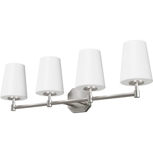 image:imageHunter  Nolita 4light Brushed Nickel Medium Size Vanity Light Dimmable Modern Style for Bedrooms Kitchens Foyers Bathrooms  19883